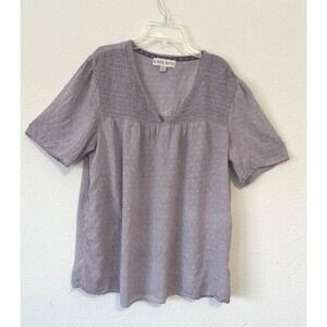 Knox Rose Boho Top Medium Smocked V Neck Dots Festival Concert‎ Cottagecore